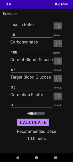 ezInsulin screenshot